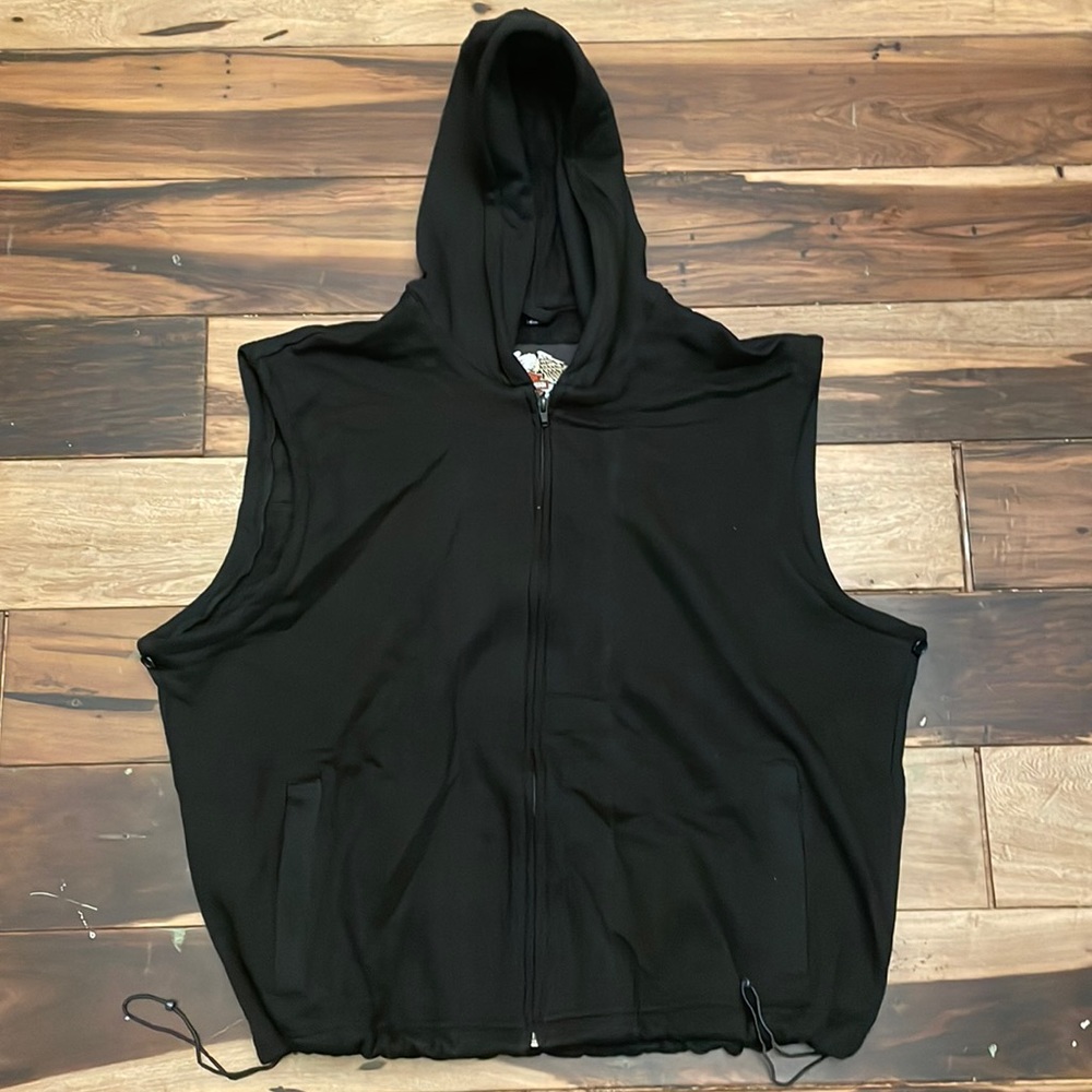 Harley-Davidson Black Cotton Hooded Replacement Vest Zipper Closure Size XL